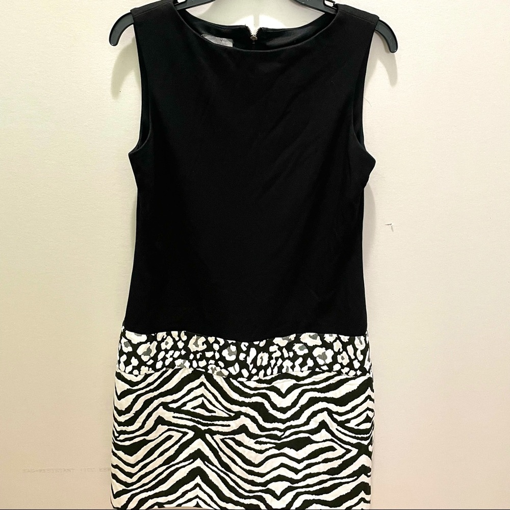 Zebra Print Black and White Dress